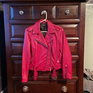 Red leather Zara jacket, in great condition.